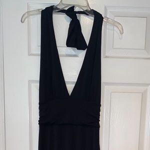 Sexy black halter dress.